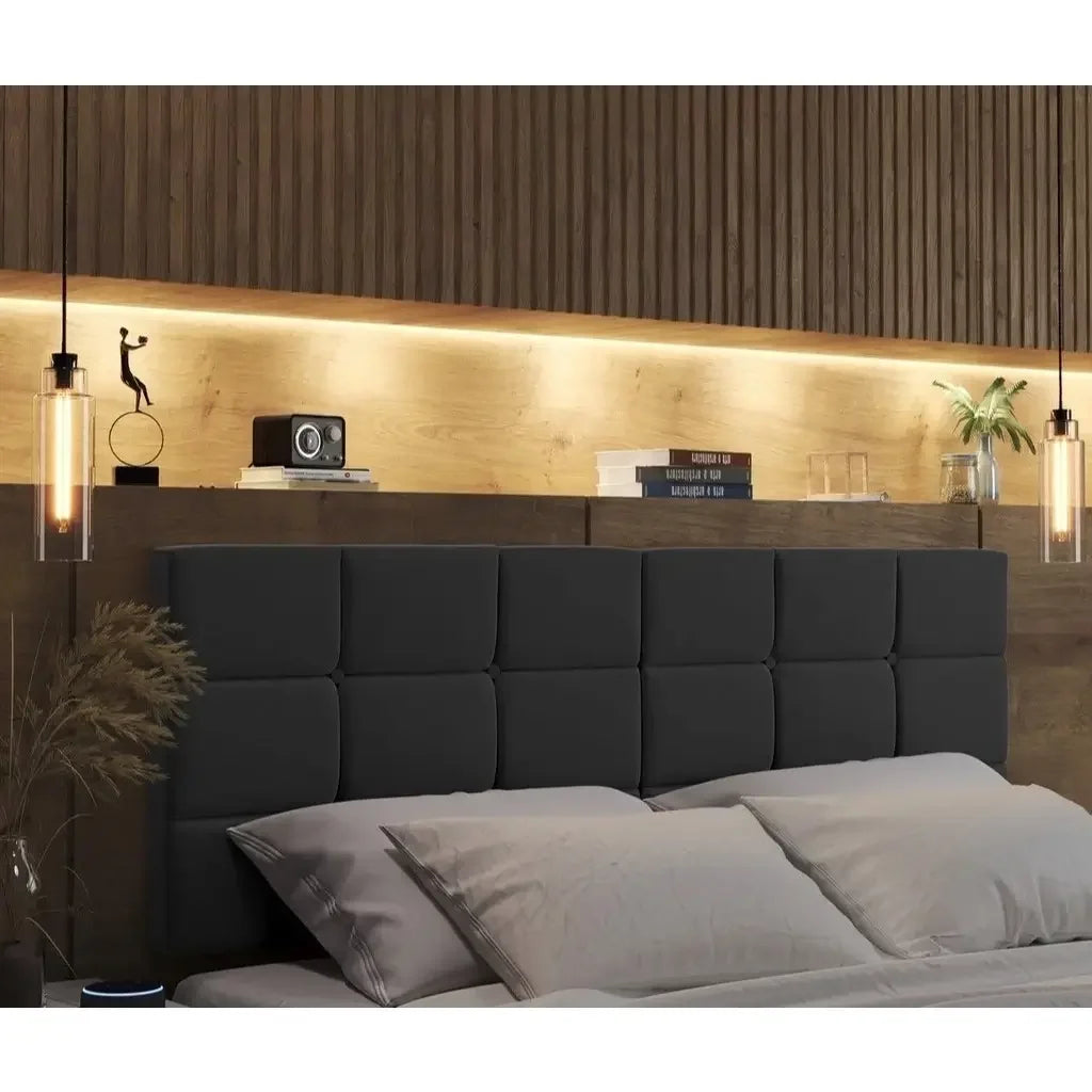 Cabeceira de Cama Box Modular - Califa - Suede - Solteiro e Casal "Poli Lar"