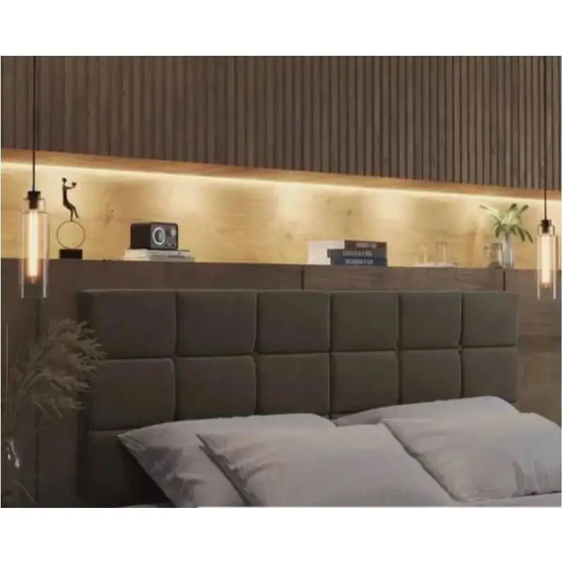 Cabeceira de Cama Box Modular - Califa - Suede - Solteiro e Casal "Poli Lar"