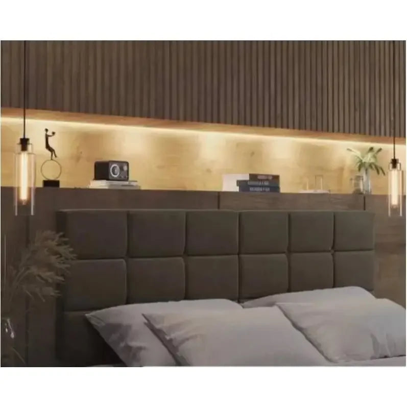 Cabeceira de Cama Box Modular - Califa - Suede - Solteiro e Casal "Poli Lar"