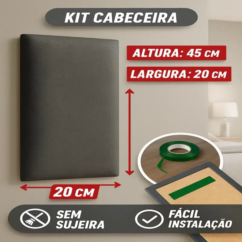 Módulos para Cabeceira de Cama Almofadada Madri "Poli Lar".