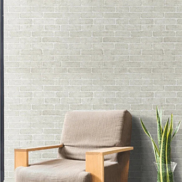 Papel de Parede Desing Tijolo (Branco Fosco) "Poli Lar"