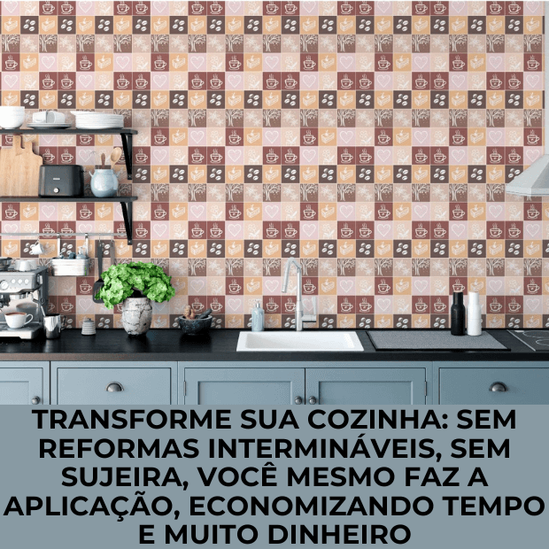 Papel de Parede 3D Cantinho do Café "Poli Lar" Desing Moderno e Inovador