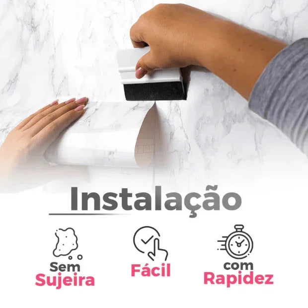 Papel de Parede Desing Tijolo (Branco Fosco) "Poli Lar"