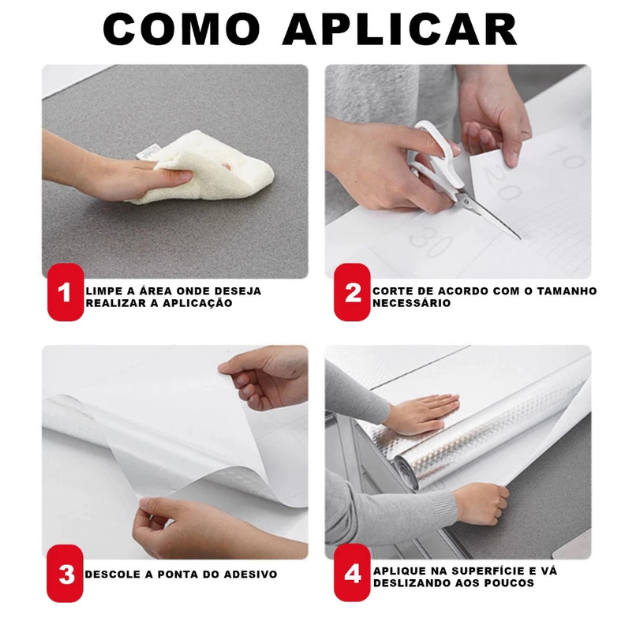 Adesivo de Parede Multiuso "Alumínio Poli Lar" - Lavável e Impermeável !!!