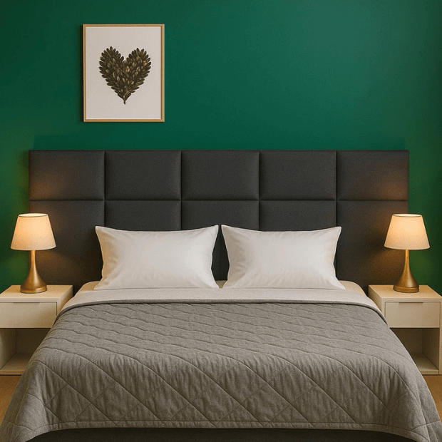 Cabeceira Modular "Poli Lar". Encosto Almofadado para Camas de Solteiro, Casal, Queem e King.