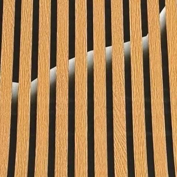 Papel de Parede 3D Madeira Ripada Ondulada "Poli Lar"