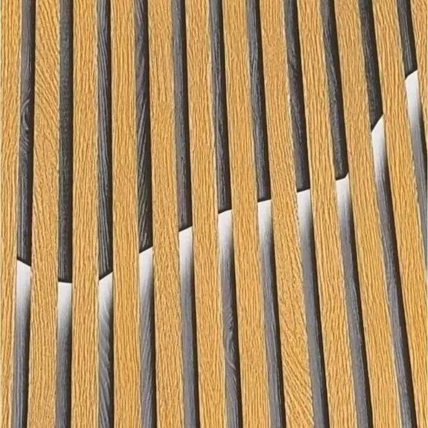 Papel de Parede 3D Madeira Ripada Ondulada "Poli Lar"