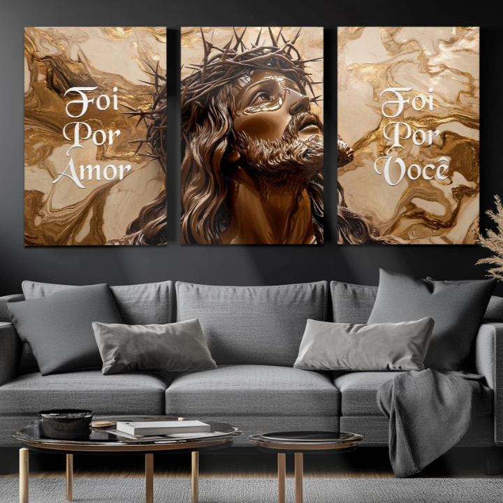Quadro Decorativo para sala ou Cantinho da Fé -- Jesus (Frases Religiosas) "Poli Lar"