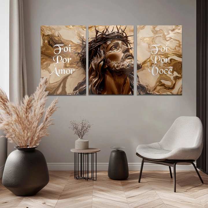 Quadro Decorativo para sala ou Cantinho da Fé -- Jesus (Frases Religiosas) "Poli Lar"