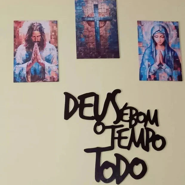 Quadros Religiosos Decorativo "Poli Lar" -- (Jesus Cristo/ Cruz Sagrada/ Maria)