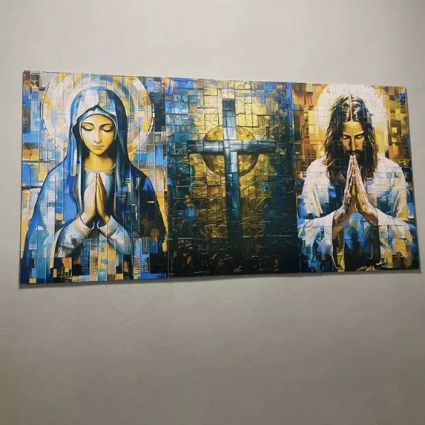 Quadros Religiosos Decorativo "Poli Lar" -- (Jesus Cristo/ Cruz Sagrada/ Maria)