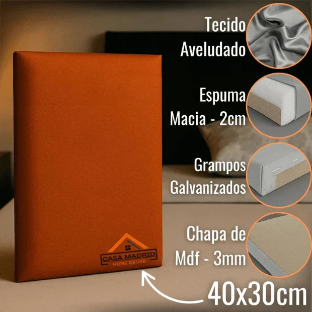 Cabeceira Modular "Poli Lar". Encosto Almofadado para Camas de Solteiro, Casal, Queem e King.