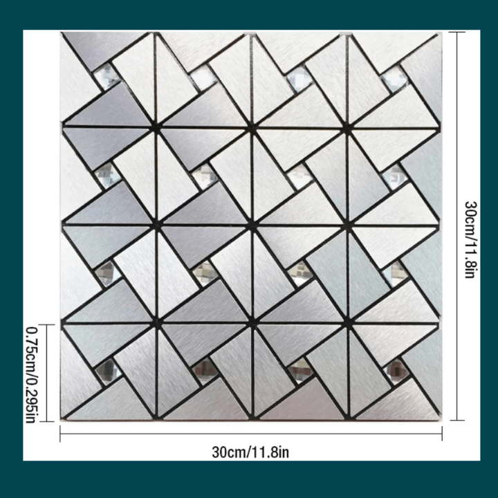 Placa de Parede 3D Pastilhas Metalizadas "Poli Lar" 30cm X 30cm
