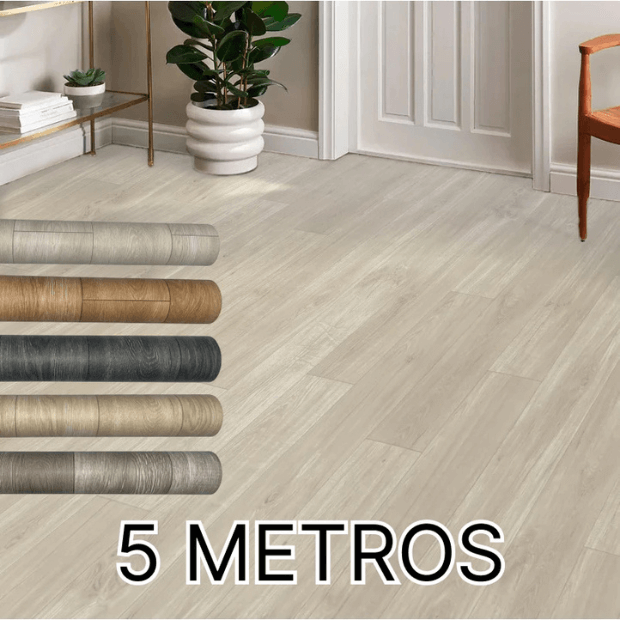 Piso Vinilico Autocolante 5mx61cm "Poli Lar", Ideal para Chão De Quarto, Cozinha, Sala, Banheiro