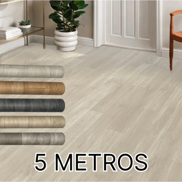 Piso Vinilico Autocolante 5mx61cm "Poli Lar", Ideal para Chão De Quarto, Cozinha, Sala, Banheiro