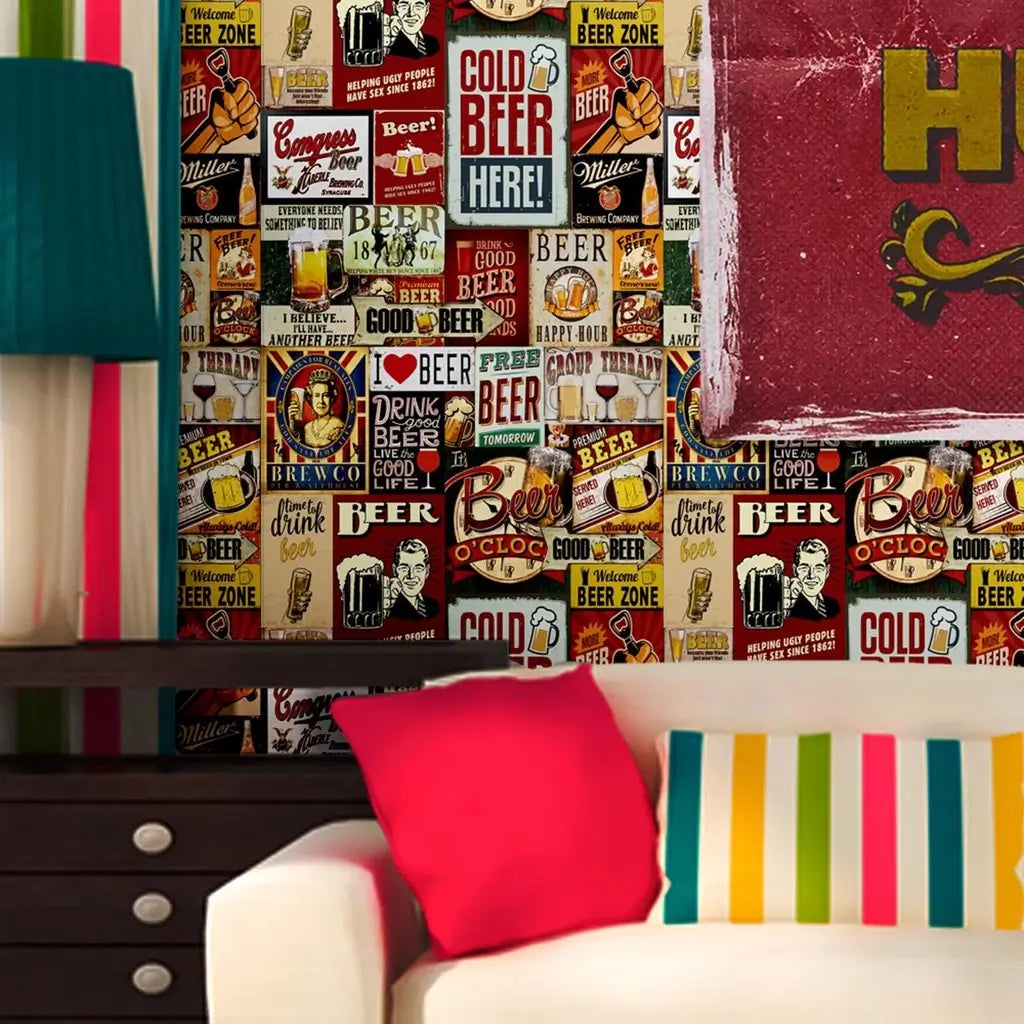 Papel de Parede Área Gourmet - Churrasqueira - Vintage "Poli Lar"