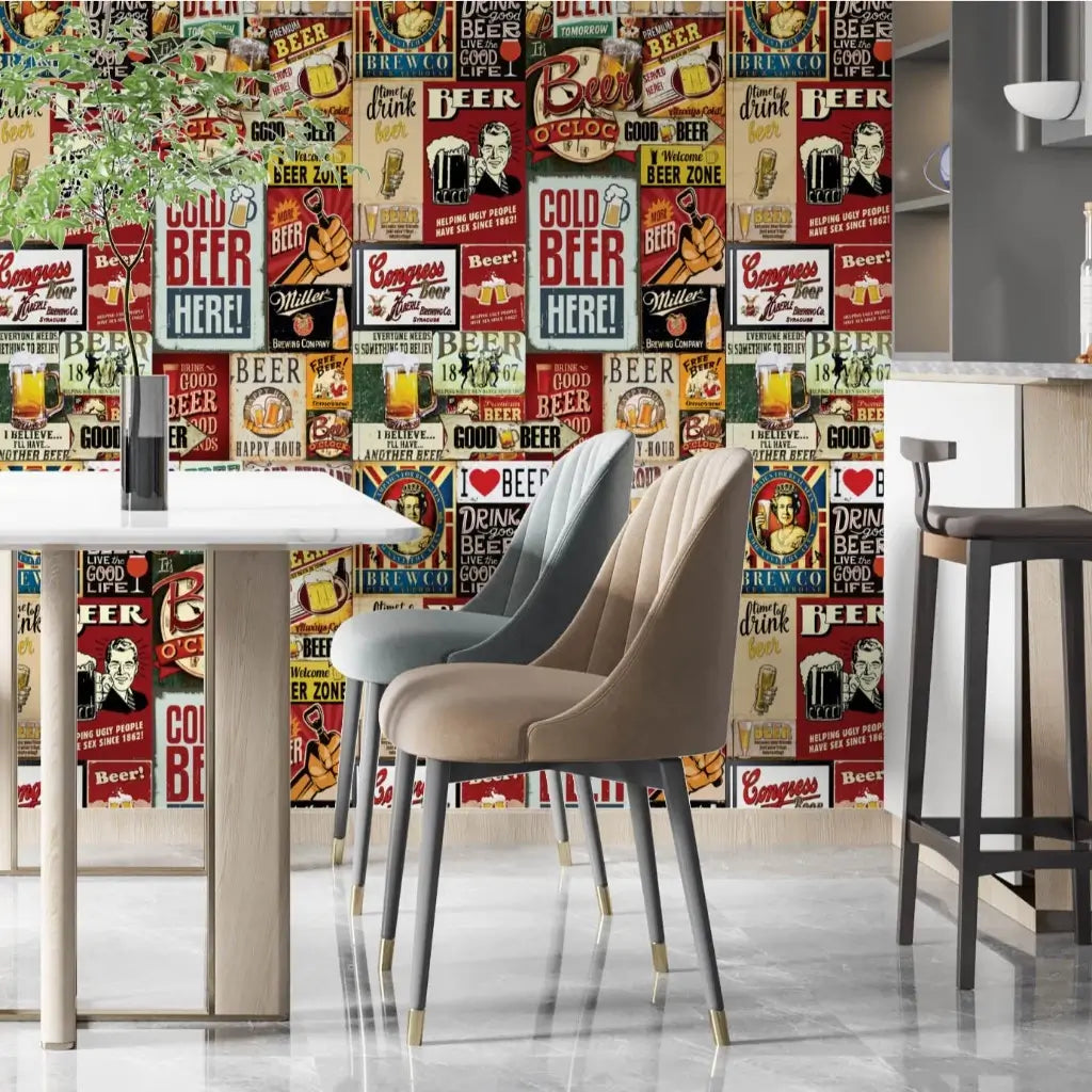 Papel de Parede Área Gourmet - Churrasqueira - Vintage "Poli Lar"