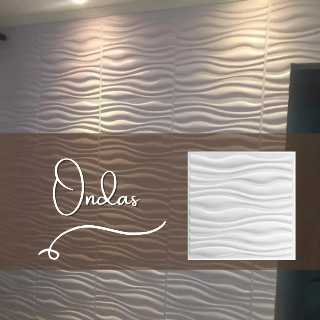 Kit Placas de Parede 3D Modelo Paris de Ondas "Poli Lar" 50x50cm