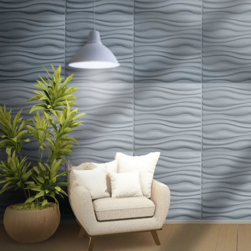 Kit Placas de Parede 3D Modelo Paris de Ondas "Poli Lar" 50x50cm