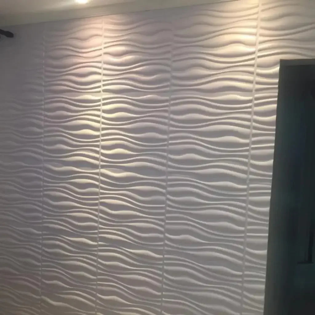 Kit Placas de Parede 3D Modelo Paris de Ondas "Poli Lar" 50x50cm