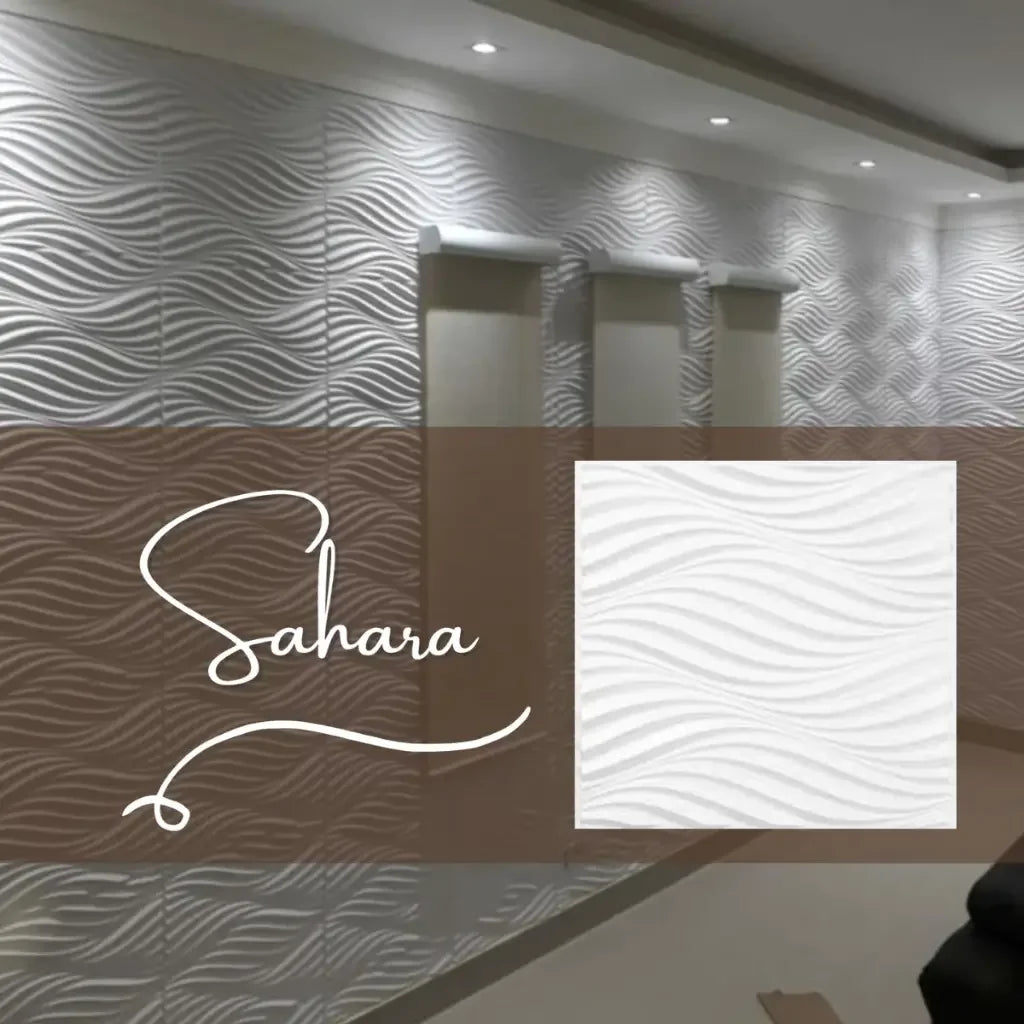 Kit Placas de Parede 3D Modelo Sahara "Poli Lar" 50x50cm