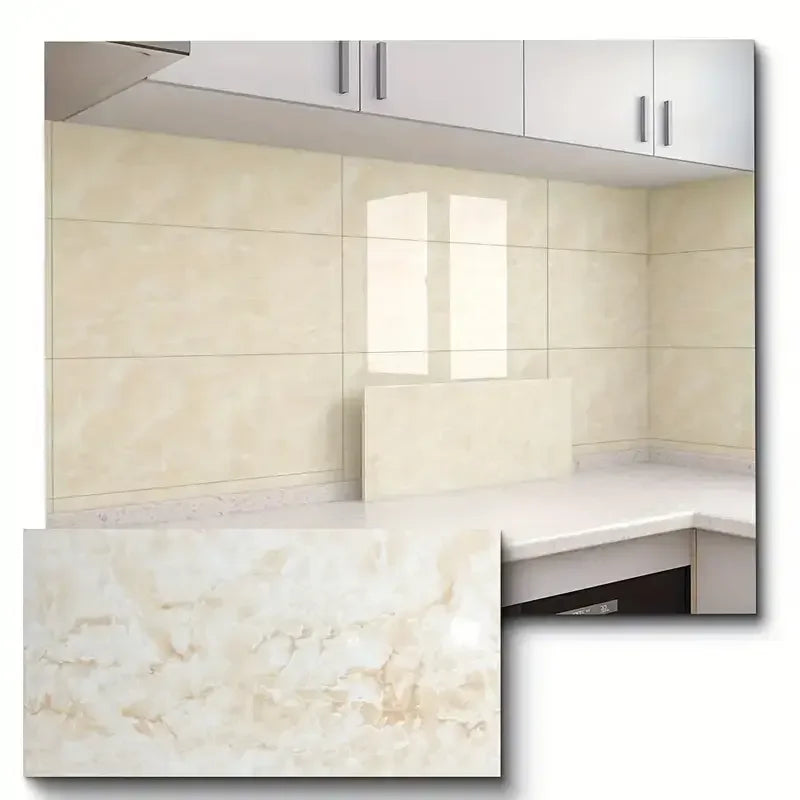 Kit de Placas Mármore Vinílico Adesivo "Poli Lar" (Decoração de Paredes 0.60cm X 0.30cm)