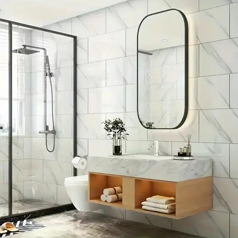 Kit de Placas Mármore Vinílico Adesivo "Poli Lar" (Decoração de Paredes 0.60cm X 0.30cm)