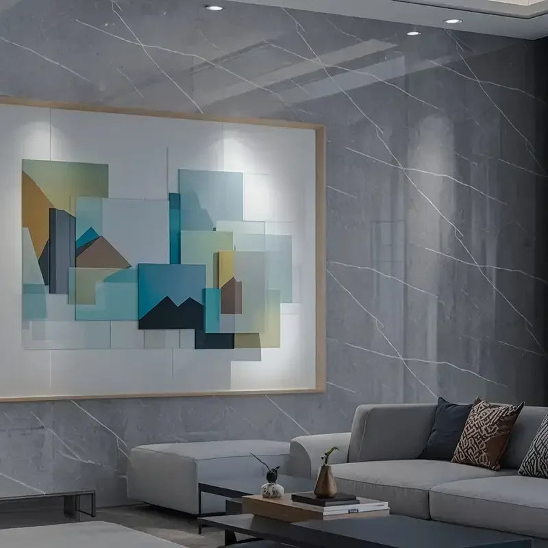 Kit de Placas Mármore Vinílico Adesivo "Poli Lar" (Decoração de Paredes 0.60cm X 0.30cm)