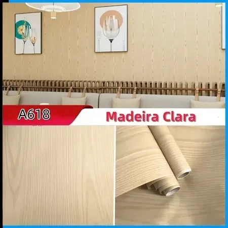 Papel de Parede 3D Madeira "Poli Lar"