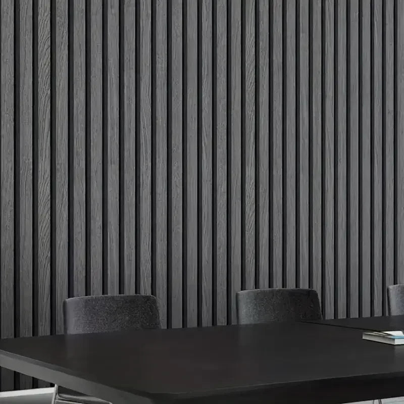 Papel de Parede Ripado Madeira 3D Auto Colante "Poli Lar"