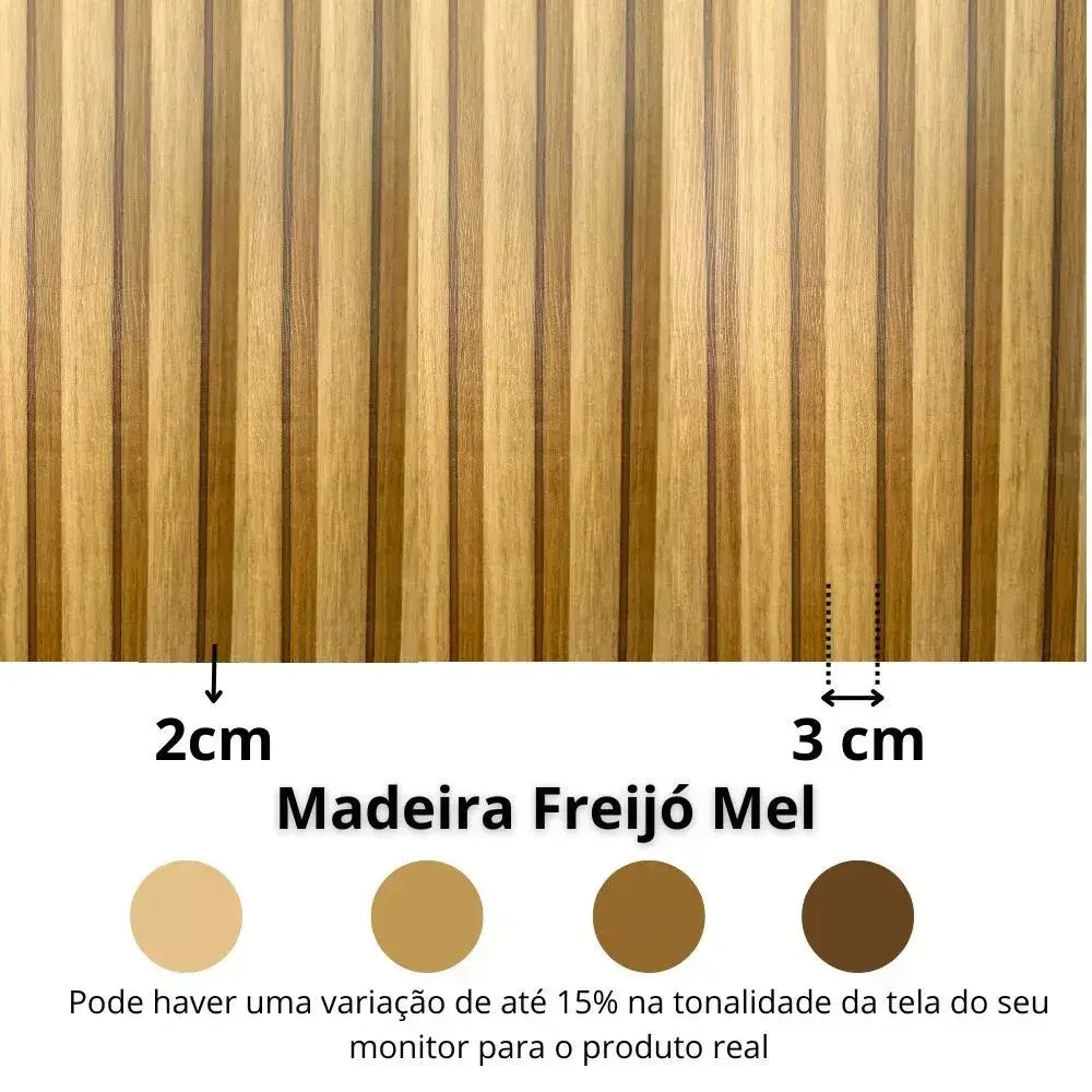 Papel de Parede Ripado Madeira 3D Auto Colante "Poli Lar"