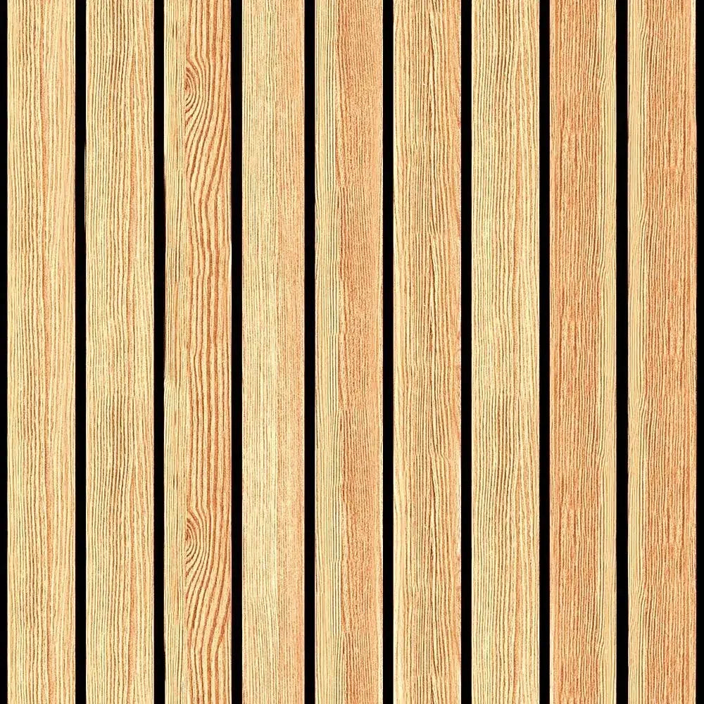 Papel de Parede Ripado Madeira 3D Auto Colante "Poli Lar"