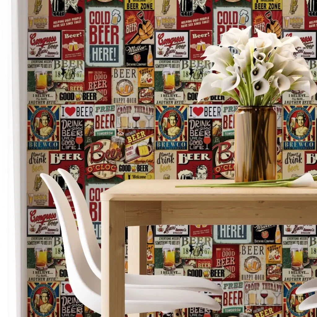 Papel de Parede Área Gourmet - Churrasqueira - Vintage "Poli Lar"