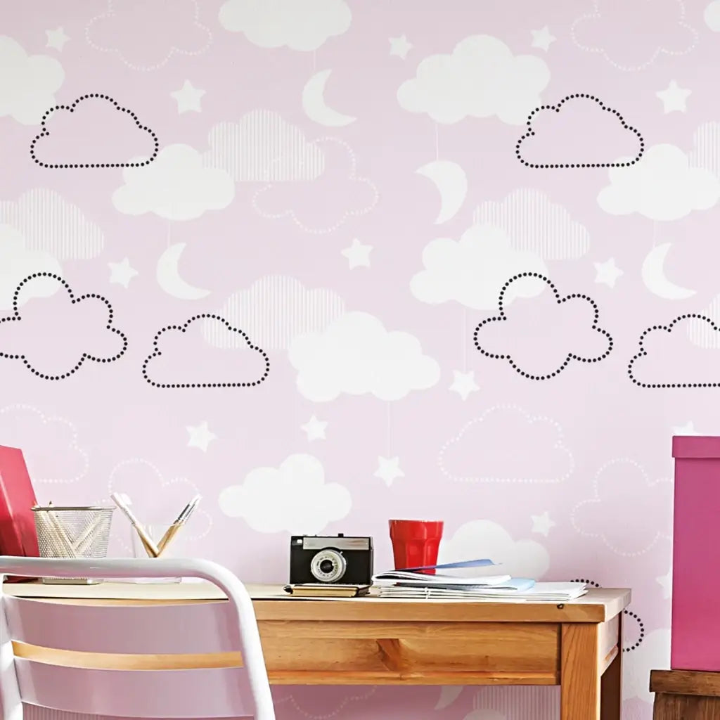 Papel de Parede 3D Infantil Nuvens ideal para (Meninos e Meninas) "Poli Lar"