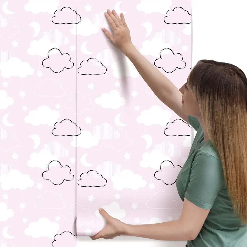 Papel de Parede 3D Infantil Nuvens ideal para (Meninos e Meninas) "Poli Lar"