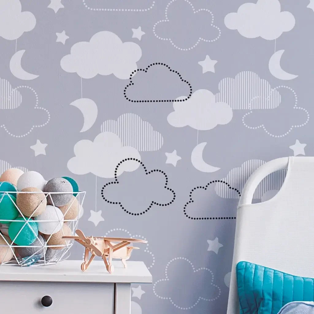 Papel de Parede 3D Infantil Nuvens ideal para (Meninos e Meninas) "Poli Lar"
