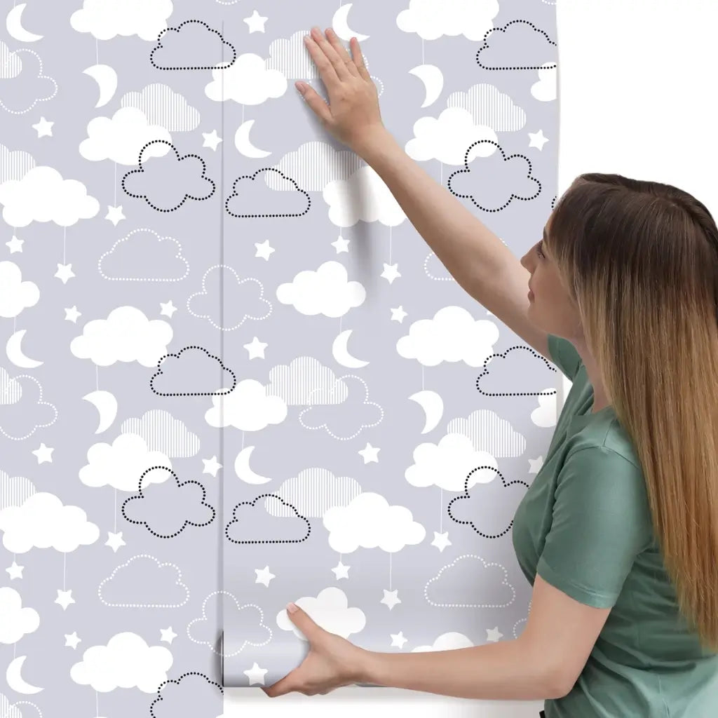 Papel de Parede 3D Infantil Nuvens ideal para (Meninos e Meninas) "Poli Lar"