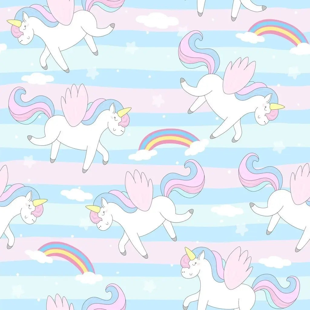Papel de Parede Infantil Unicórnio Arco Iris - Quarto de Meninas "Poli Lar"