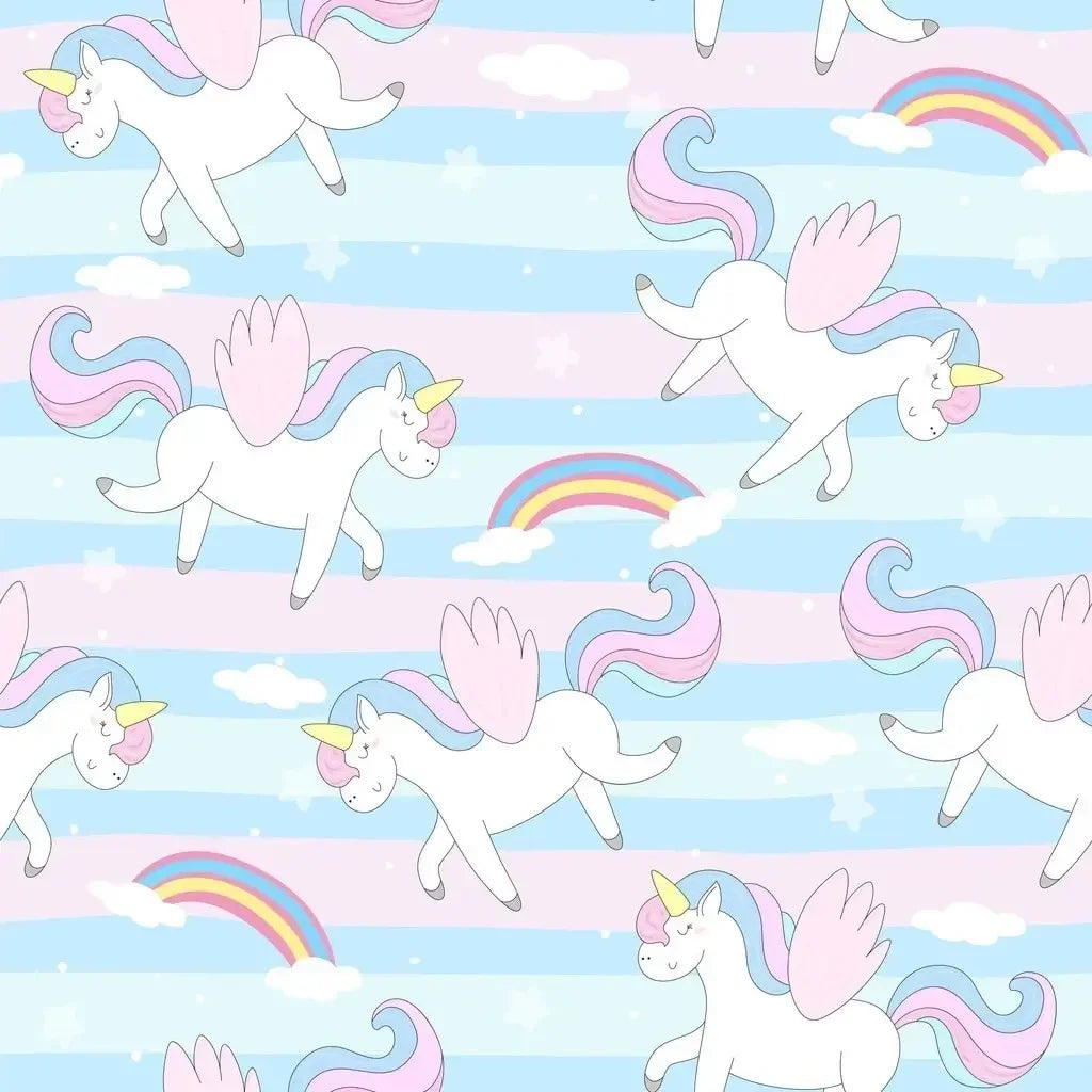 Papel de Parede Infantil Unicórnio Arco Iris - Quarto de Meninas "Poli Lar"