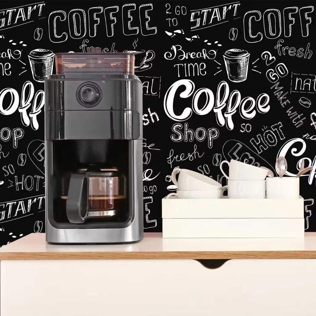 Papel de Parede Cantinho do Café (Preto Fosco) "Poli Lar" Moderno e Inovador !