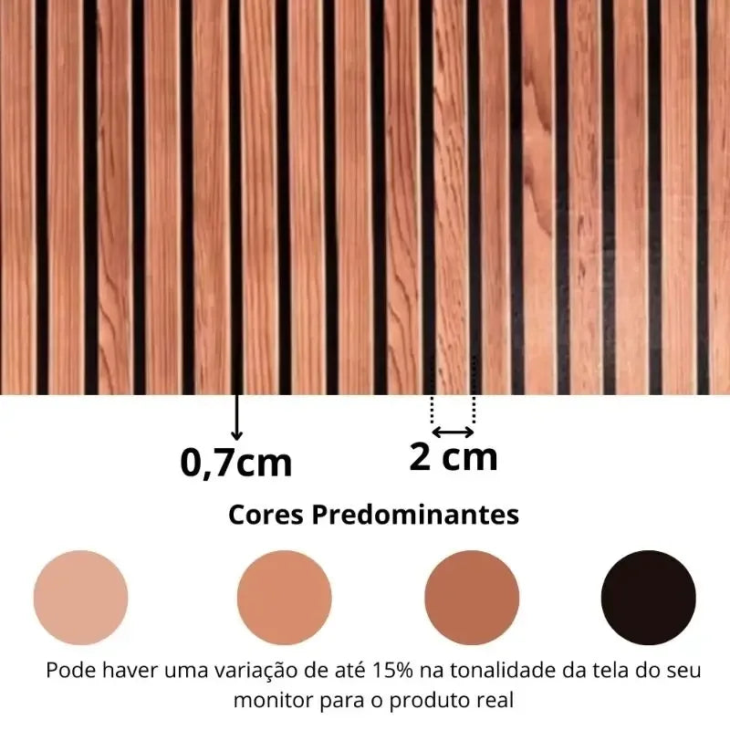 Papel de Parede Ripado Madeira 3D Auto Colante "Poli Lar"