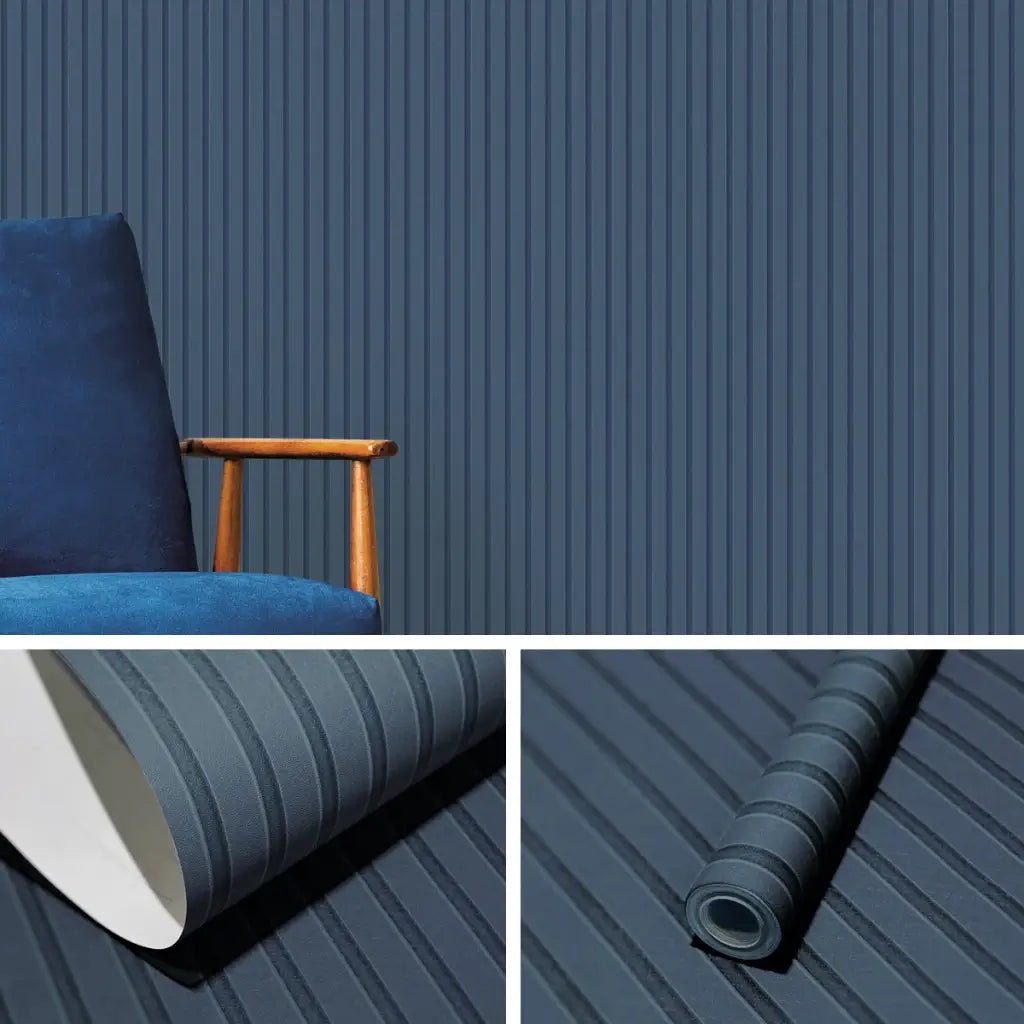 Papel de parede Ripado 3D - Cores Foscas Exclusivas - "Poli Lar"