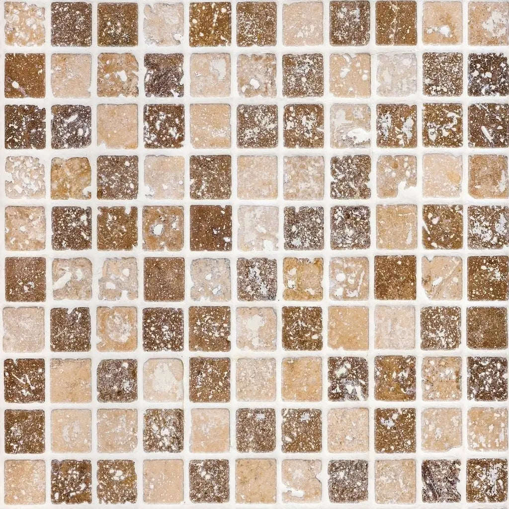 Papel de Parede 3D Pastilhas (Marrom Pedra) "Poli Lar" -- Sofisticação e Realismo