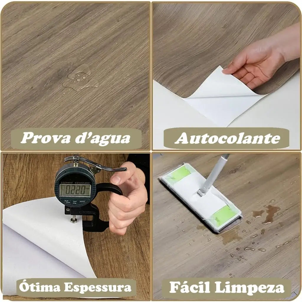 Piso Vinilico Adesivo tom de Madeira, Cimento Queimado e Mármore Ideal para Pisos e Parede da "Poli Lar"
