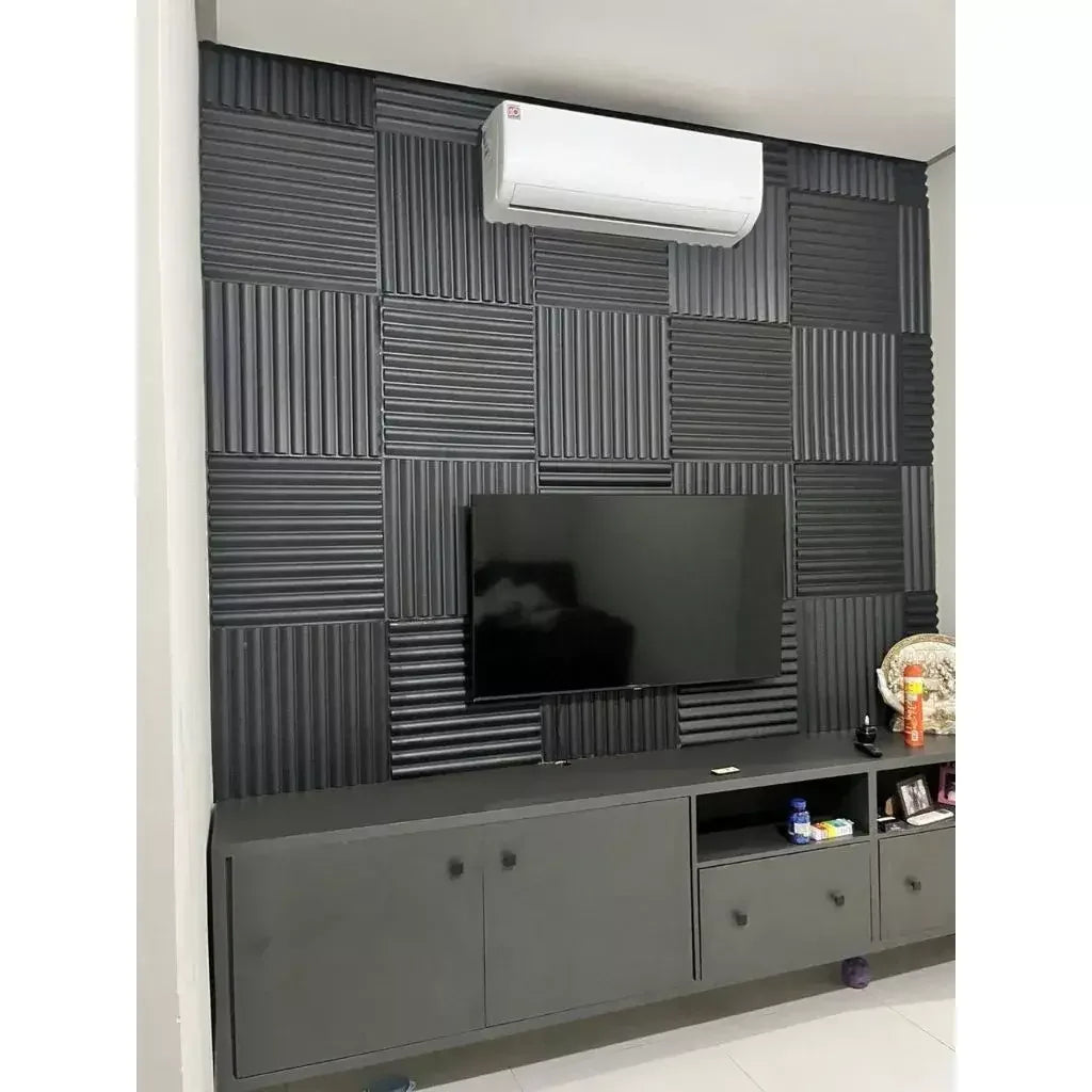 Placas de Parede 3D Kit Hungria Ripado 50X50 "Poli Lar"