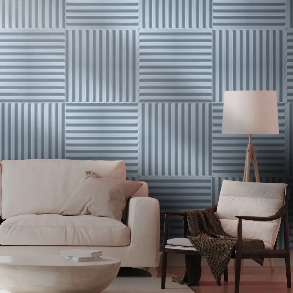 Placas de Parede 3D Kit Hungria Ripado 50X50 "Poli Lar"