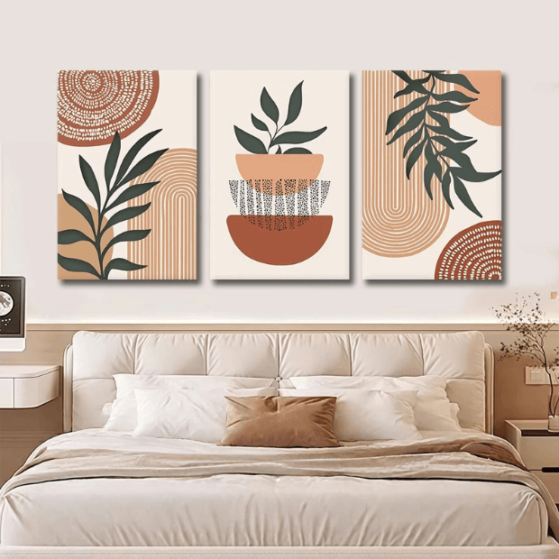 Quadros Decorativos Plantas Tropical com Linhas Geométricas "Poli Lar"