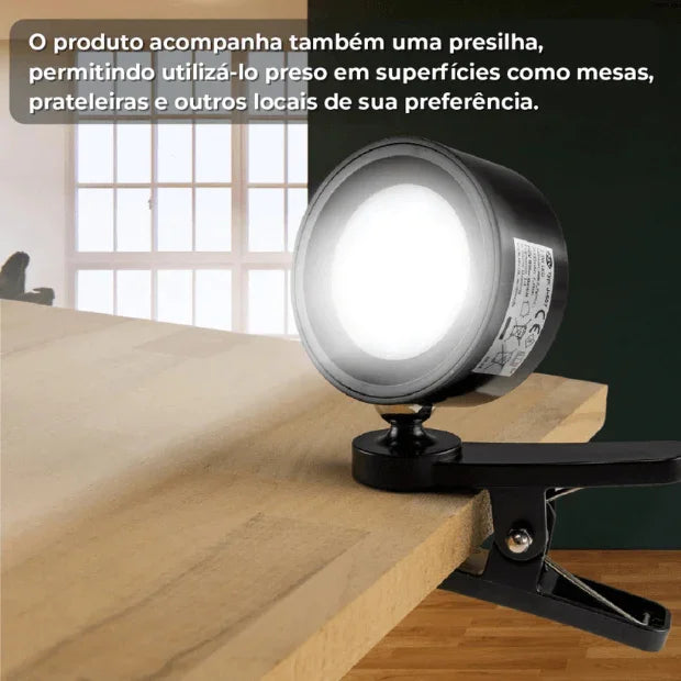 Luminária Spot de led (Arandela luz de parede) 3 tons de Luz recarregável USB "Poli Lar"