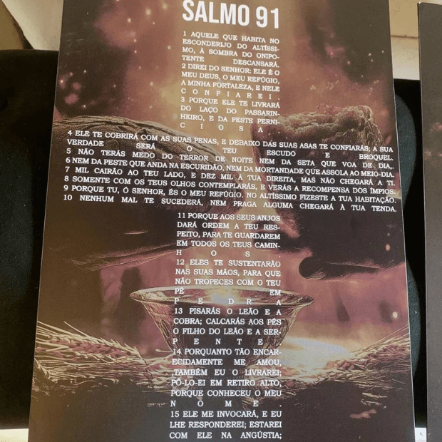 Quadros Decorativos Religiosos (Salmo 91, Jesus Cristo e Cruz Sagrada) da "Poli Lar"