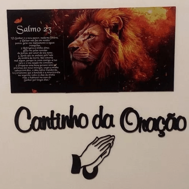Quadros Religiosos Decorativo (Leão de Judá: Salmo 23) "Poli Lar"